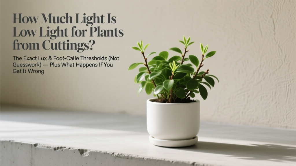 Low Light for Plant Cuttings: Exact Lux Thresholds