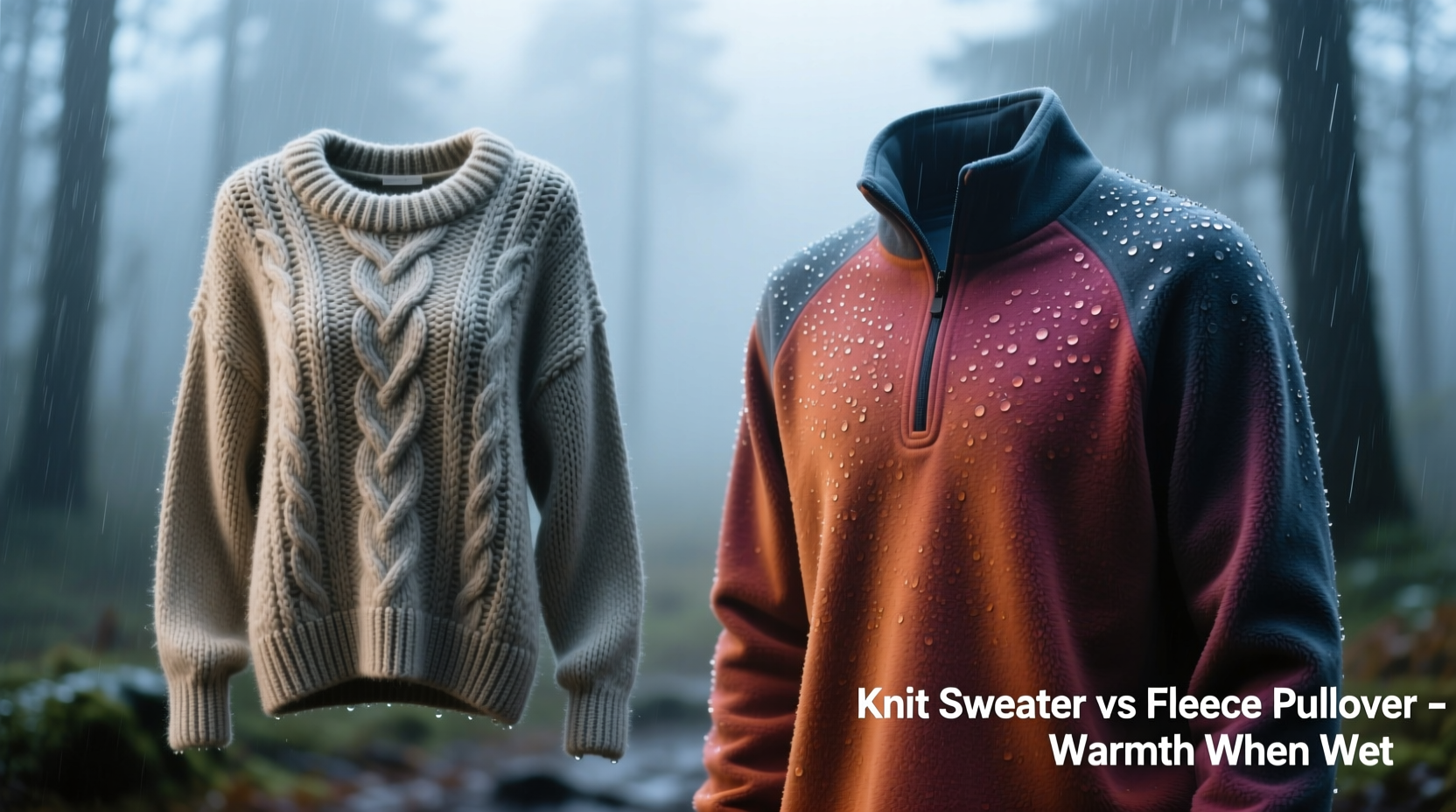 knit sweater vs fleece pullover which retains warmth when wet