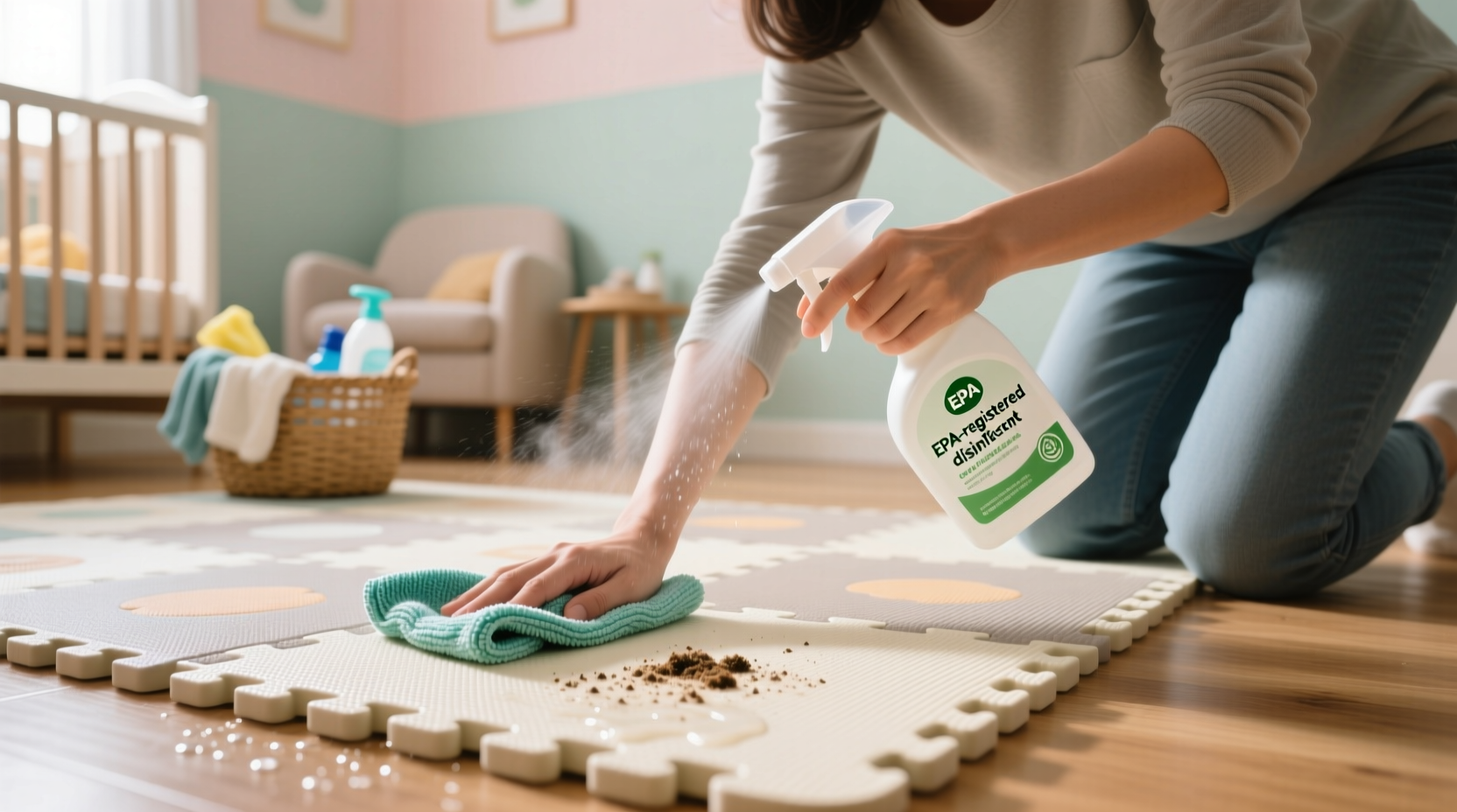 how to sanitize toddler sensory mats safely