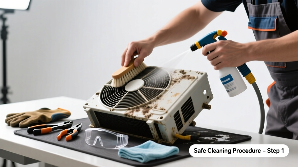 How to Clean a Dirty AC Condenser Coil Safely