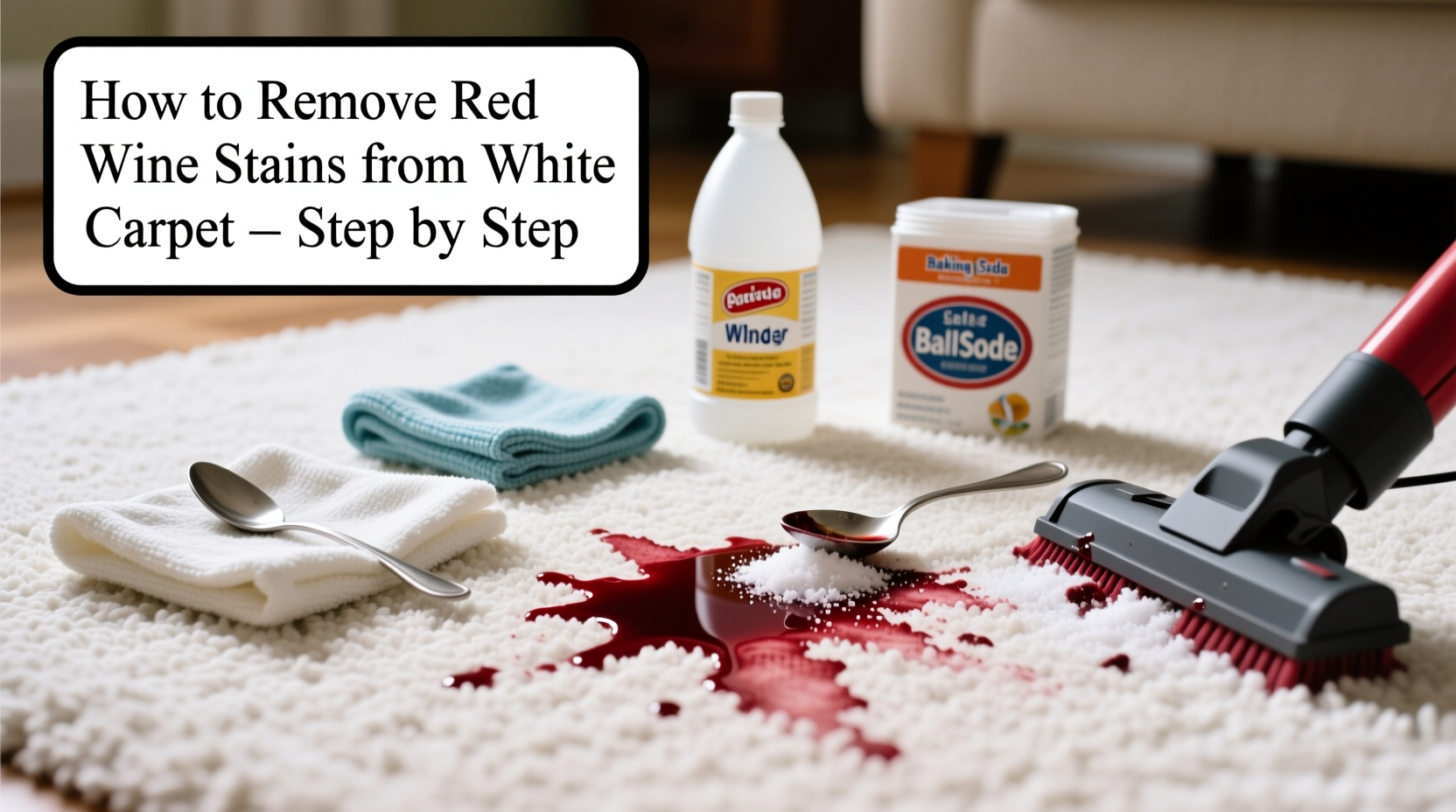 how to remove red wine stains from white carpet using household items