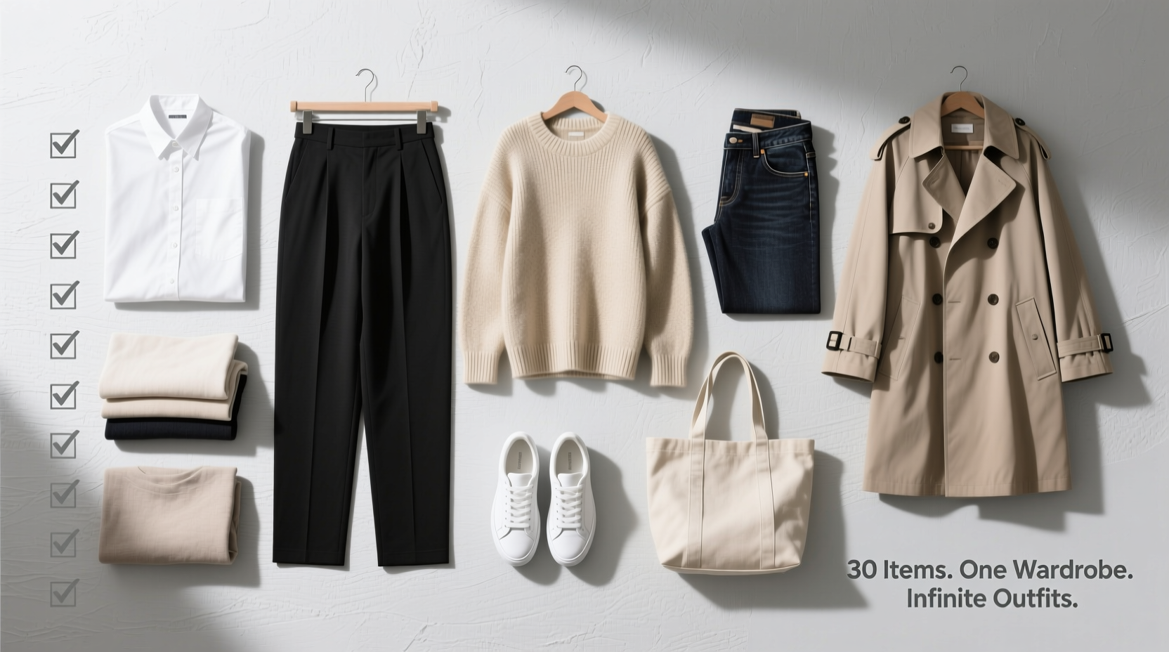 minimalist capsule wardrobe checklist building a closet with only 30 items