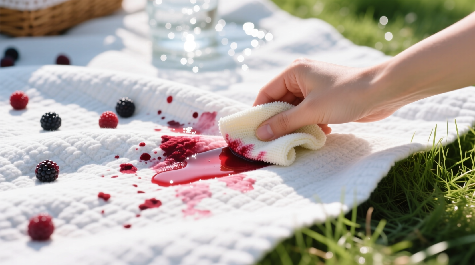 berry stain removal for picnic blankets