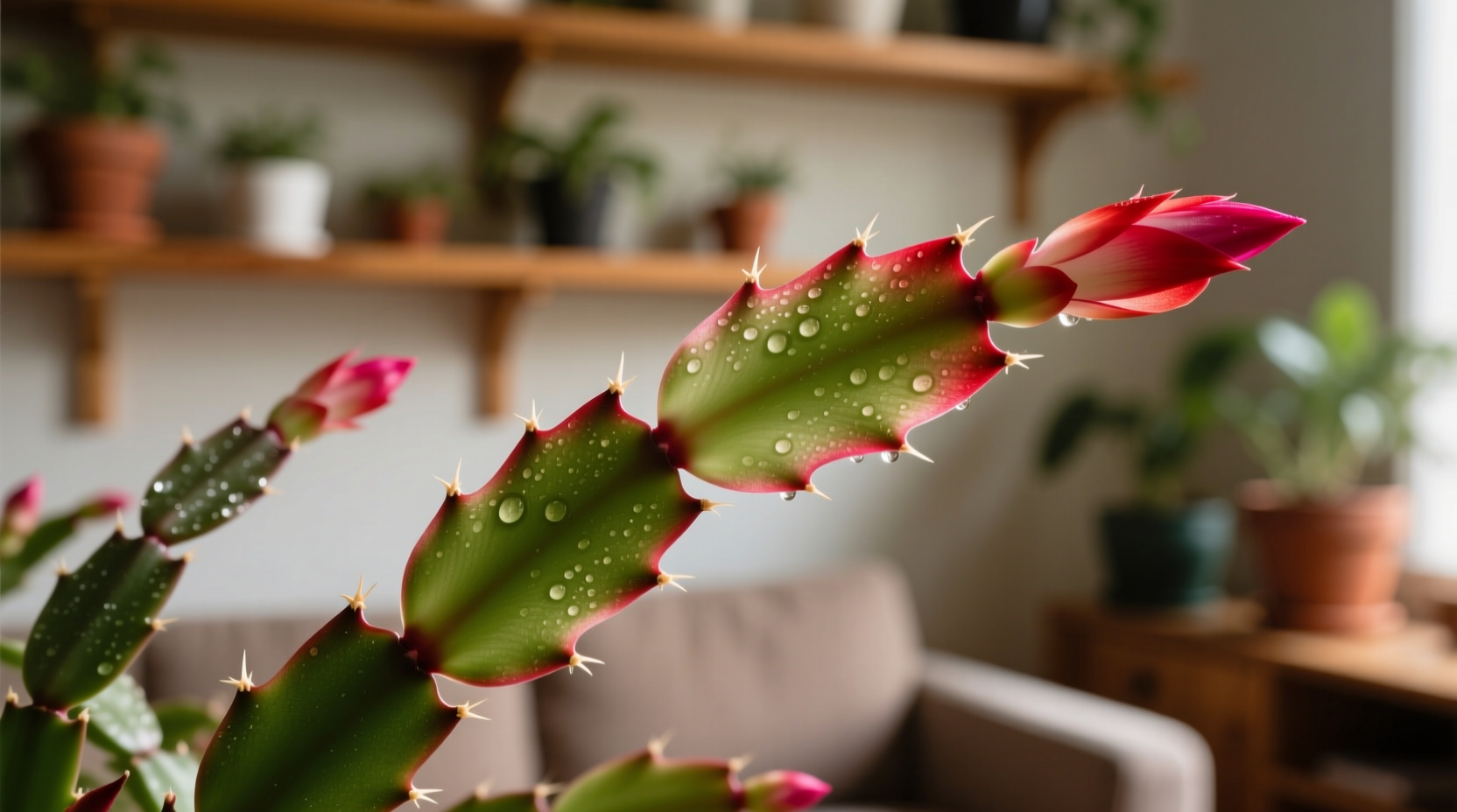 why is my christmas cactus turning red