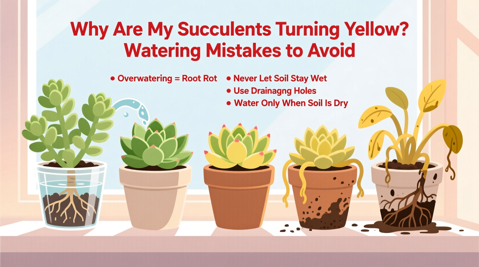 why are my succulents turning yellow watering mistakes to avoid