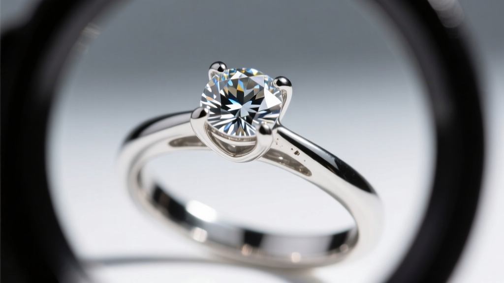 Loupe view of a Chunzu silver ring prong holding a cubic zirconia stone, revealing minor casting porosity near the gallery wire