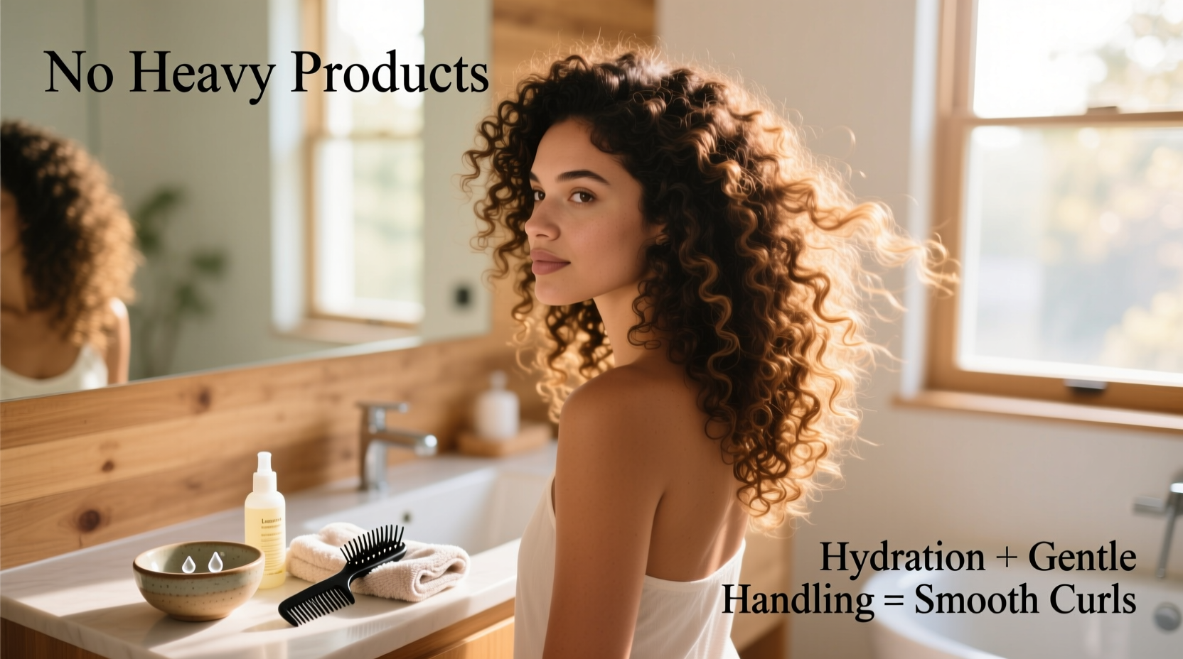how to prevent frizz in curly hair without using heavy styling products