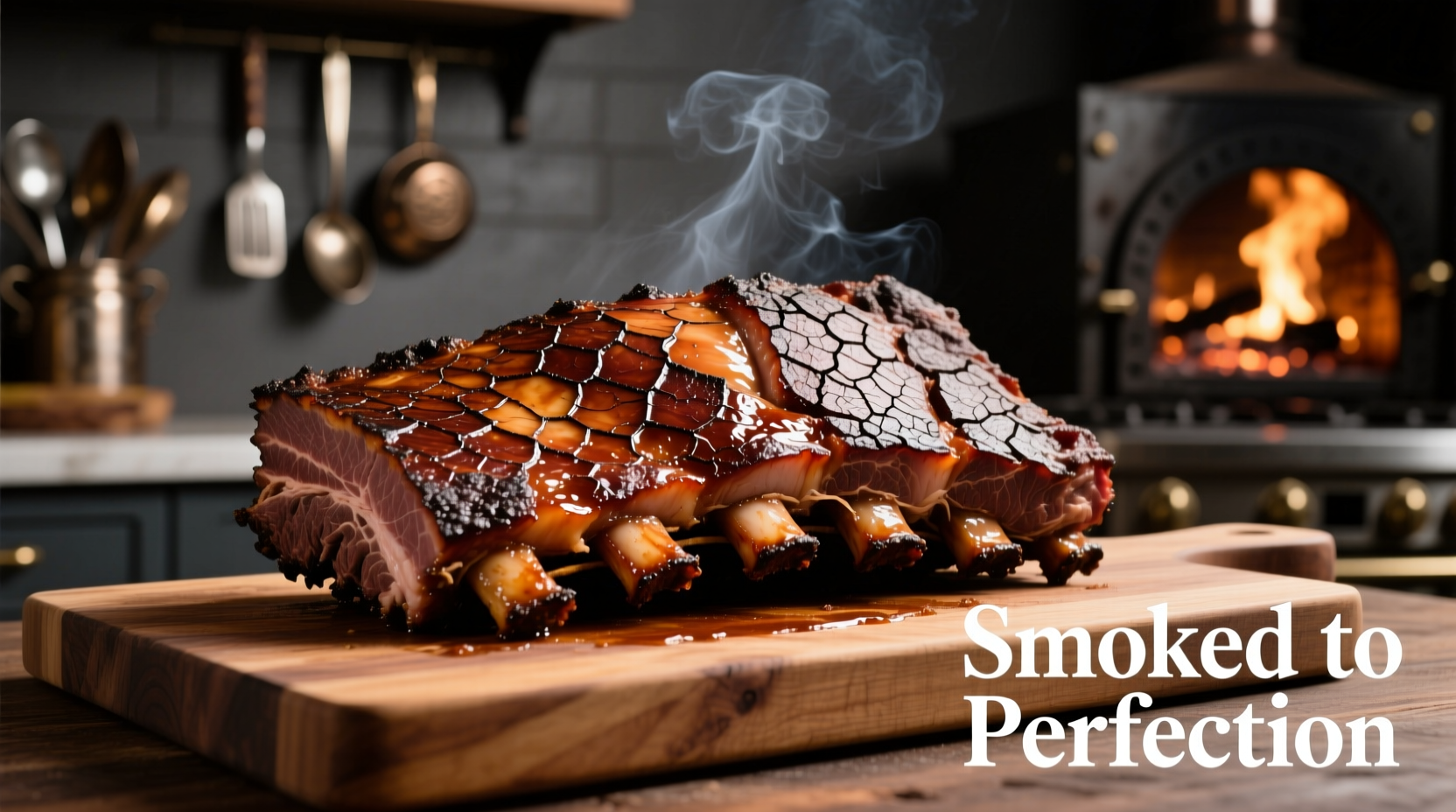 Perfectly smoked beef brisket with bark development