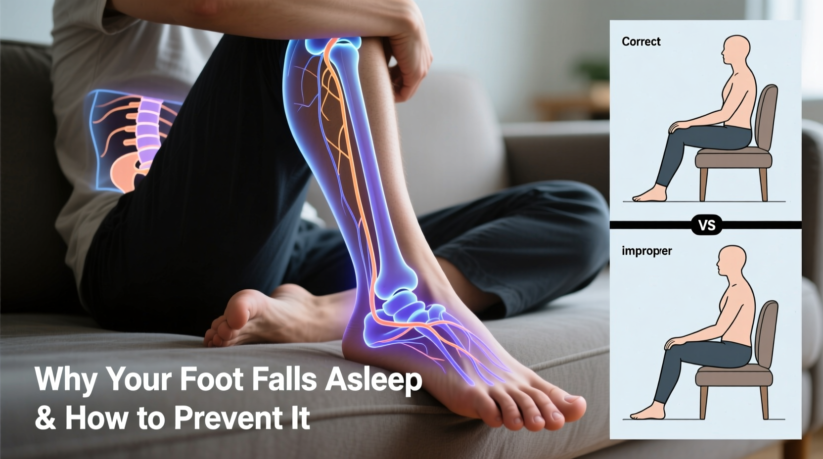 why does my foot fall asleep while sitting and how to avoid it