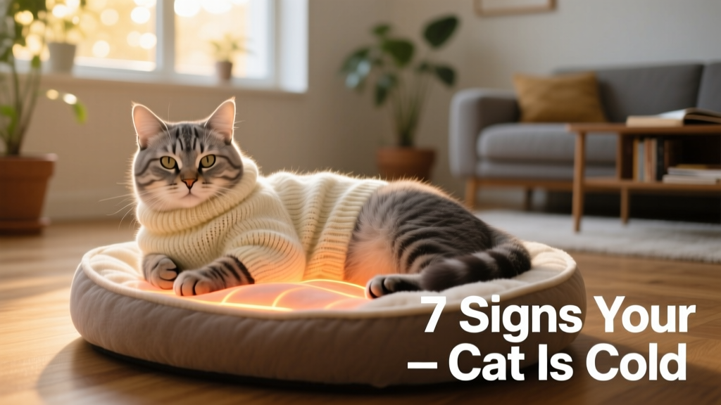 Cat wearing a lightweight, well-fitted sweater while resting on a heated cat bed