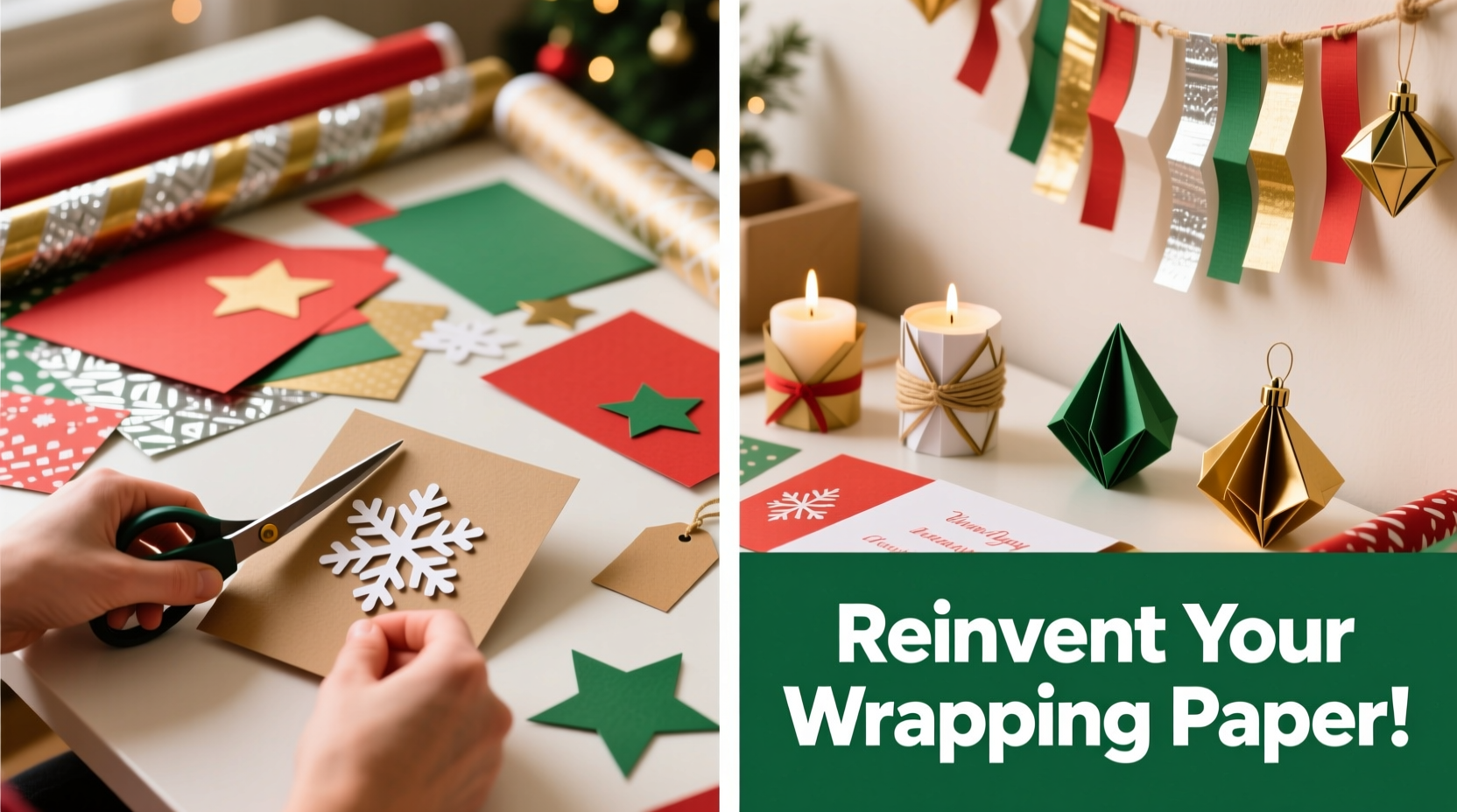 how to use leftover christmas wrapping paper for crafts