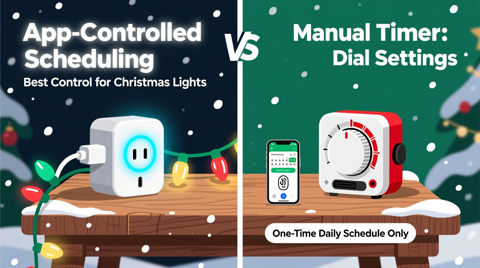 smart plug vs timer for scheduling christmas lights which offers better control