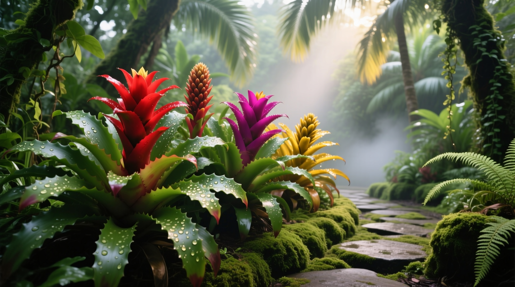 bromeliads in the garden