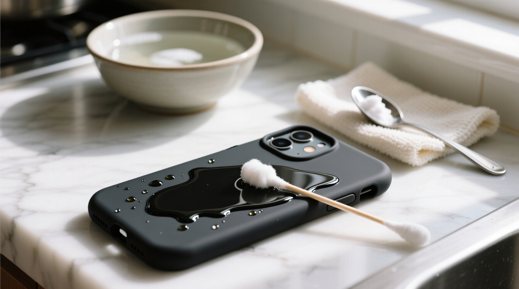 how to clean silicone phone cases without greasy film