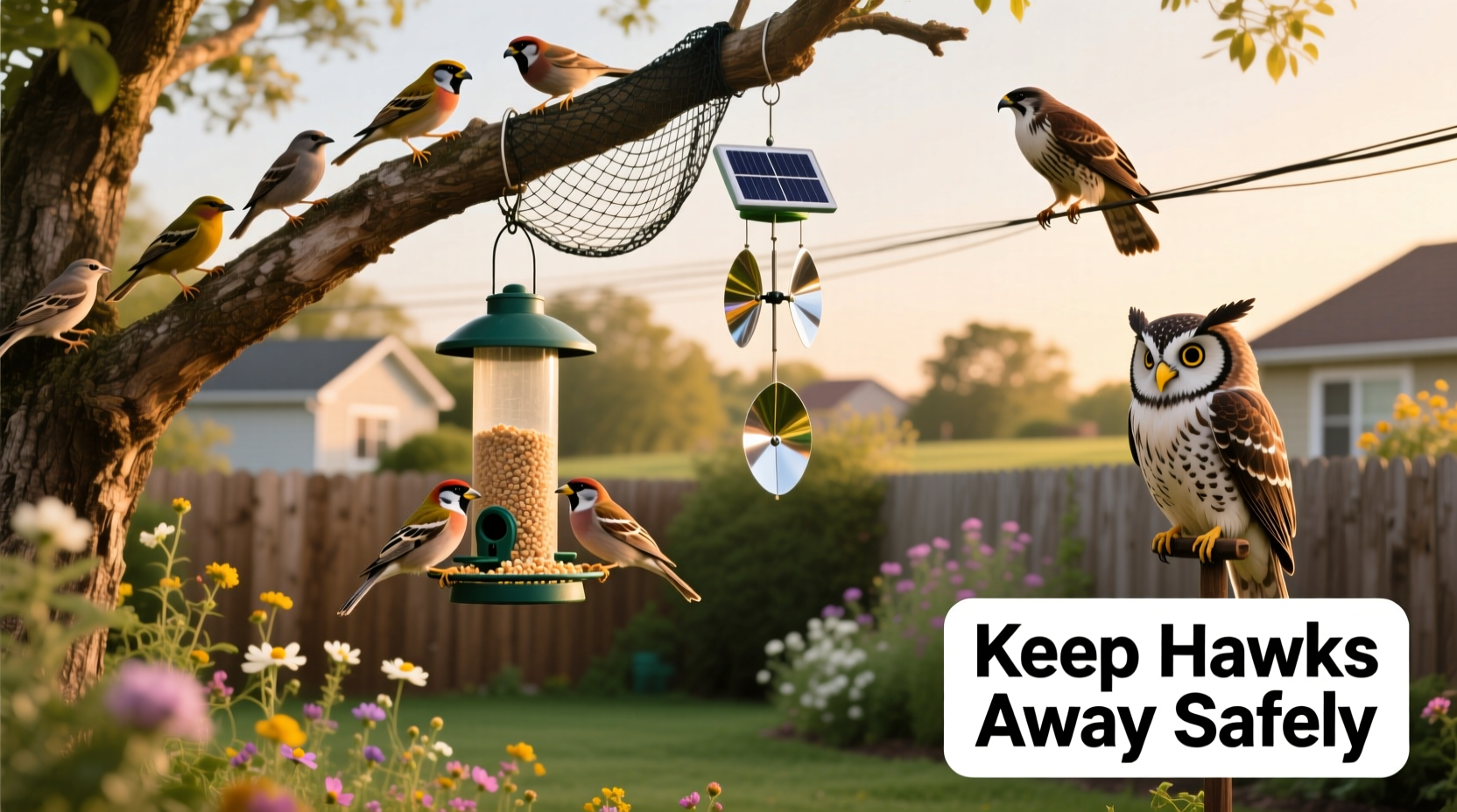 how to keep hawks away from bird feeders