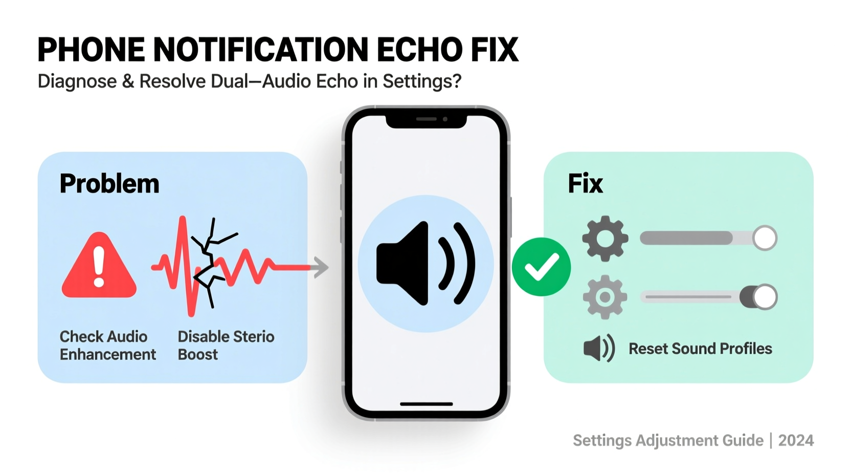 why does my phone notification sound echo twice settings fix inside