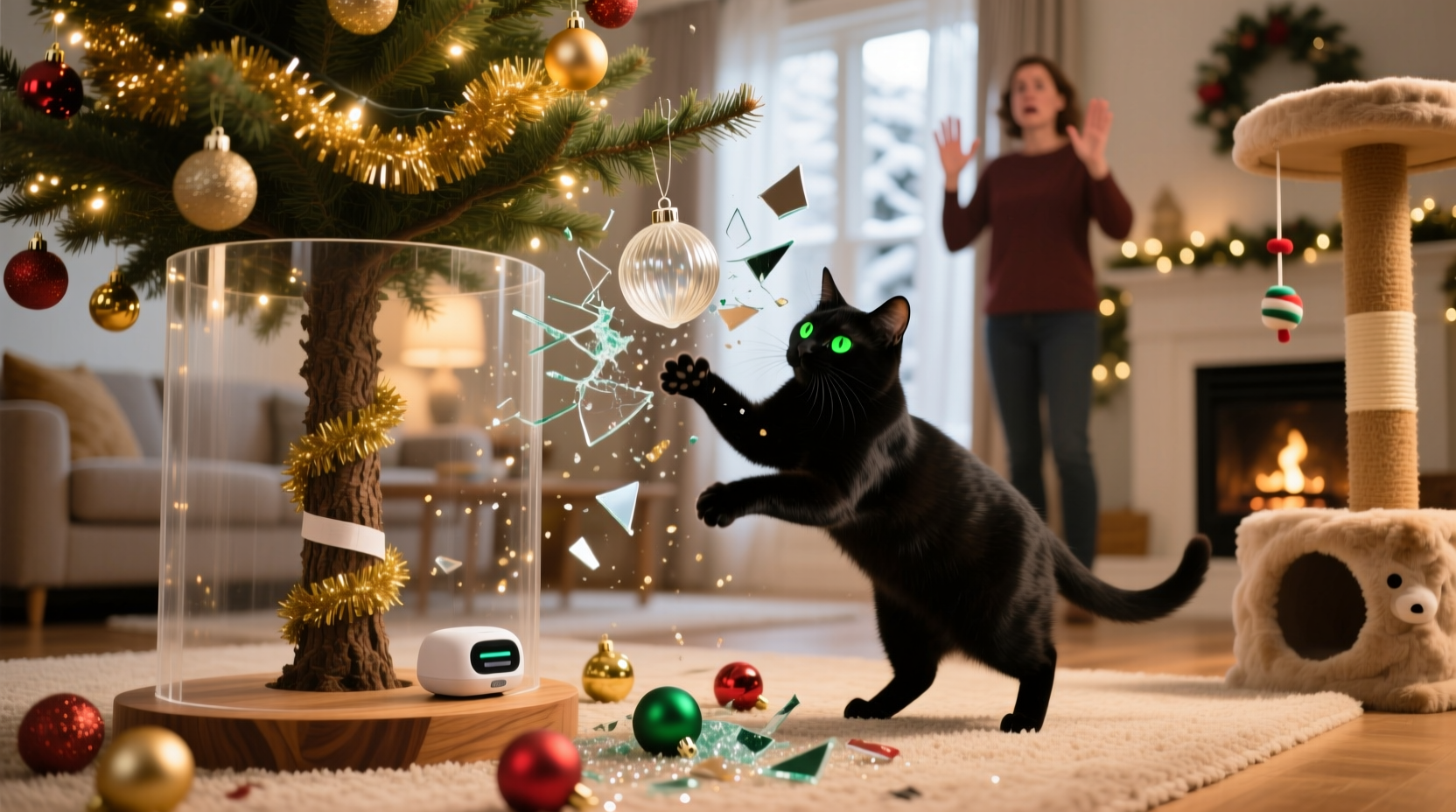 why does my cat knock down ornaments and how to protect your tree