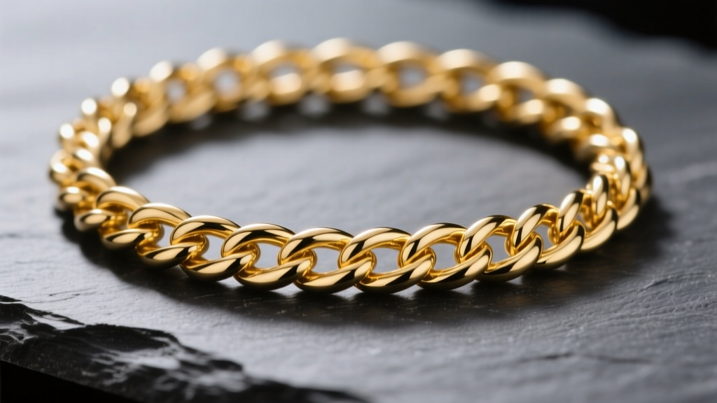 Macro photo of a 14k yellow gold rope chain on dark slate, highlighting the twisted spiral link pattern and bright metallic shine.