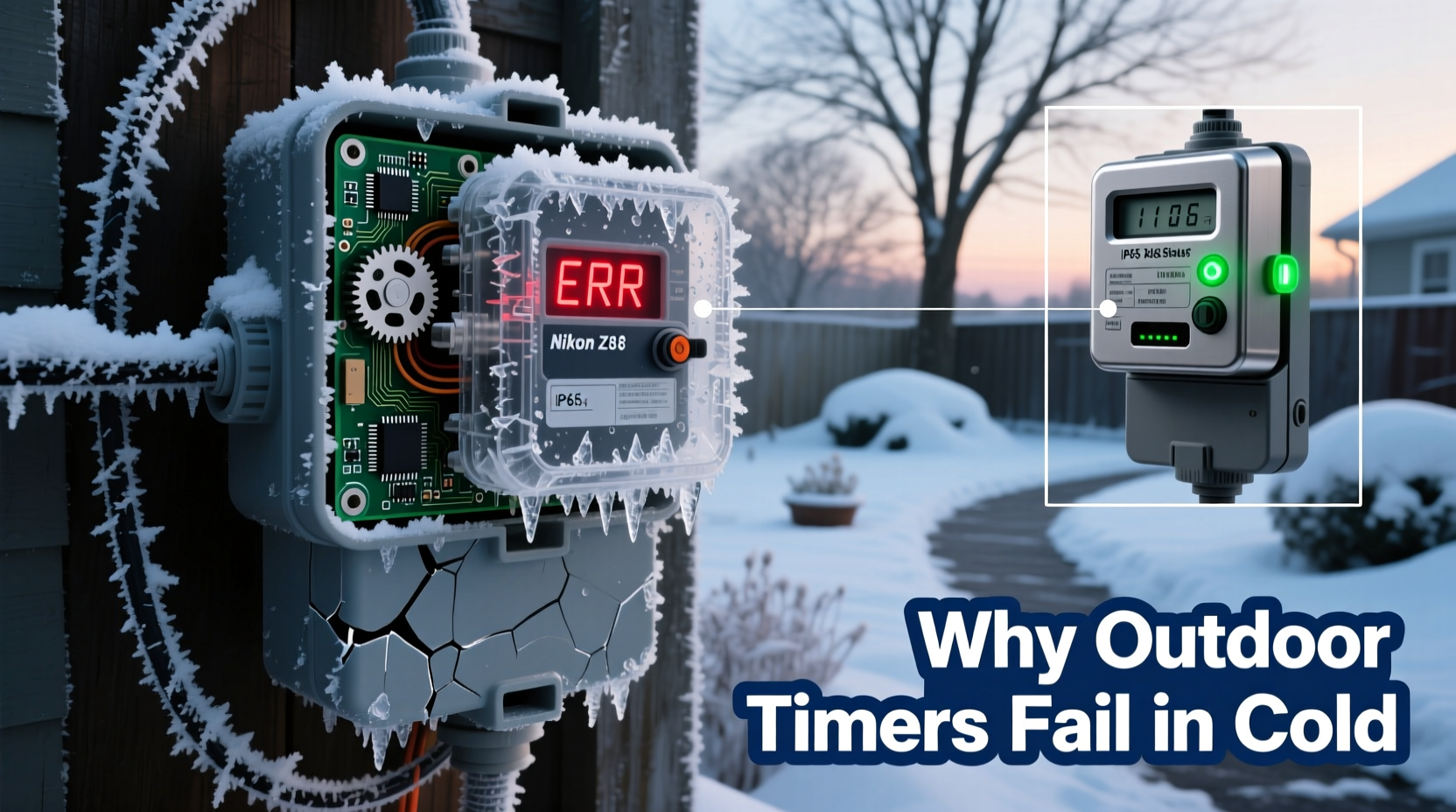 why does my outdoor timer fail in freezing temperatures and what to replace it with