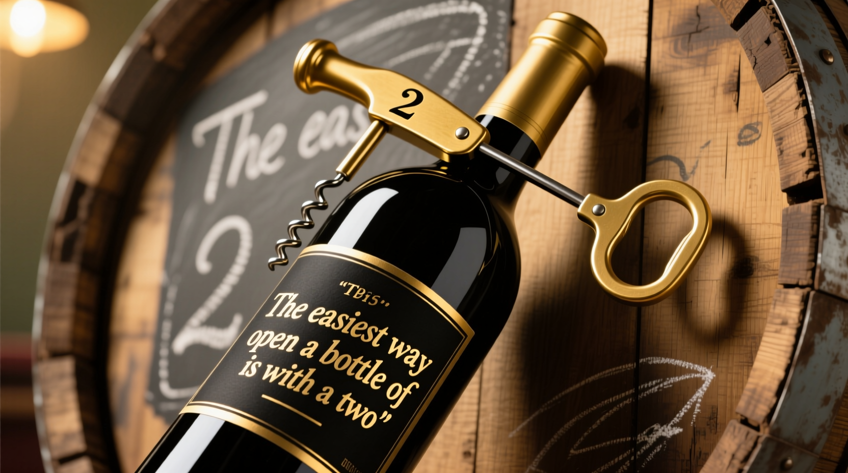 the easiest way to open a bottle of wine is with a two