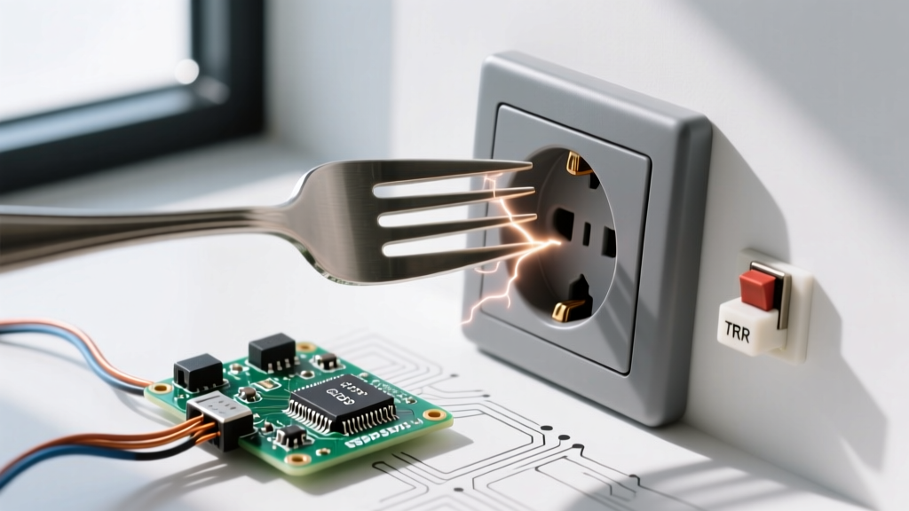 The Fork in Electrical Outlet GIF vs. Real Short Circuit Physics