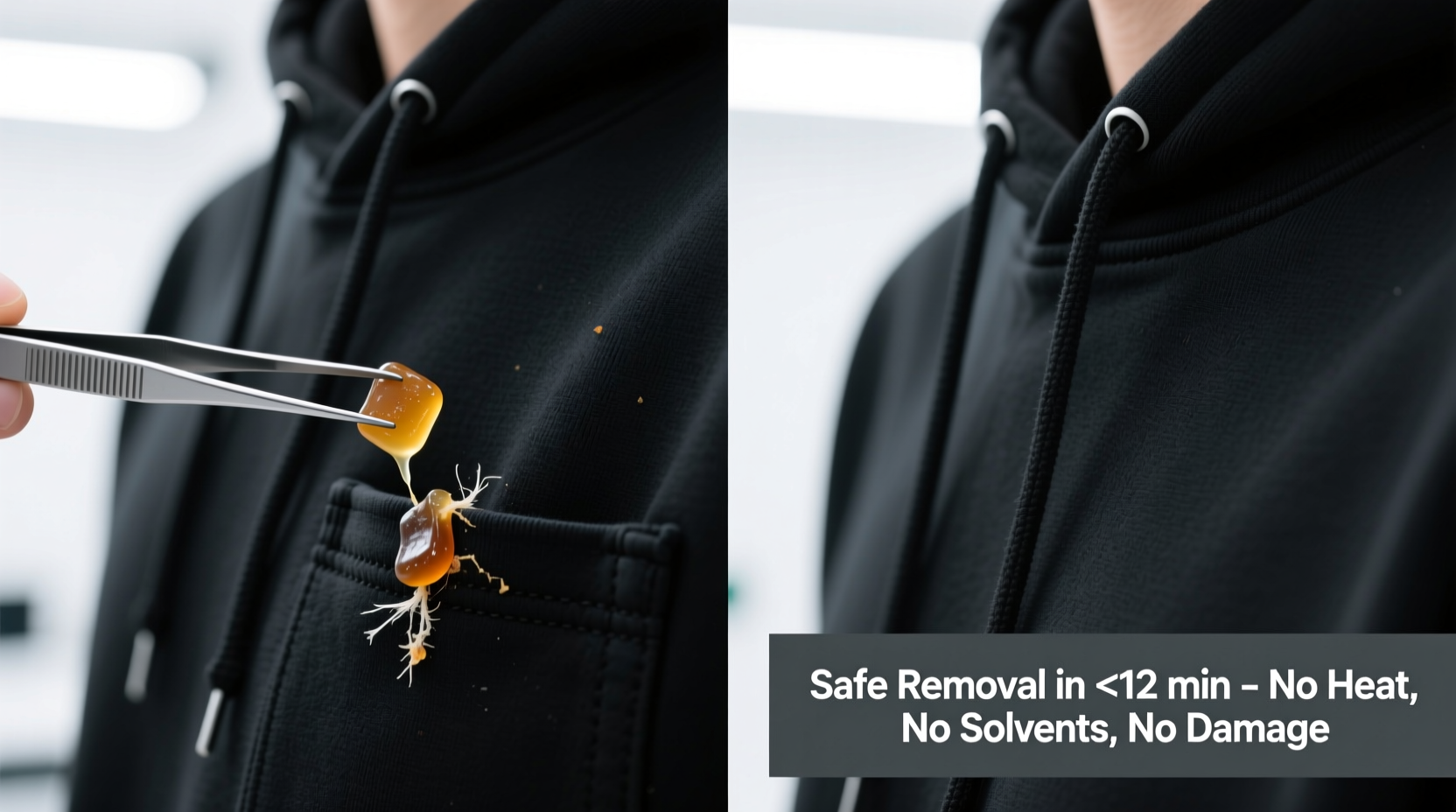 how to remove gum from hoodie pockets safely