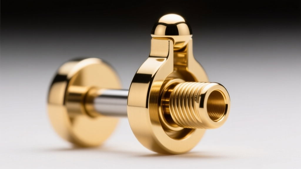 Extreme close-up of an internally threaded 14k gold daith clicker hinge mechanism highlighting the smooth post and locking clasp