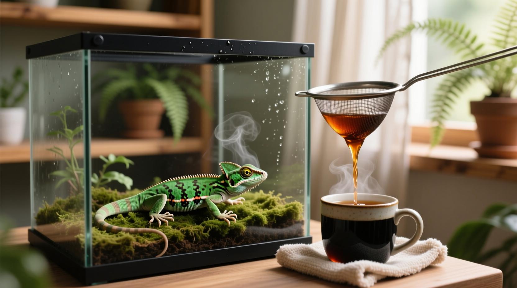 black tea for terrarium glass cleaning