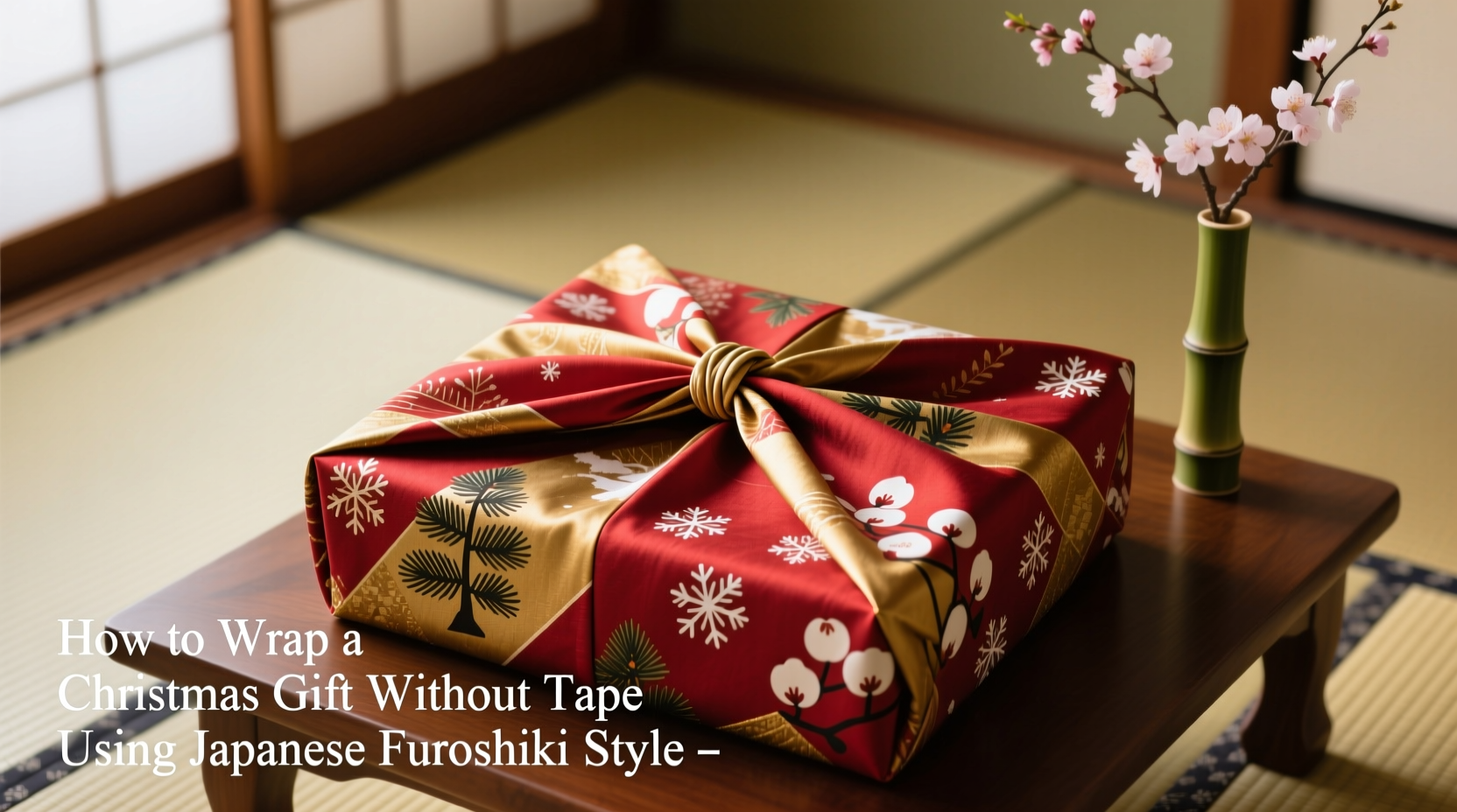 how to wrap a christmas gift without tape using japanese furoshiki style