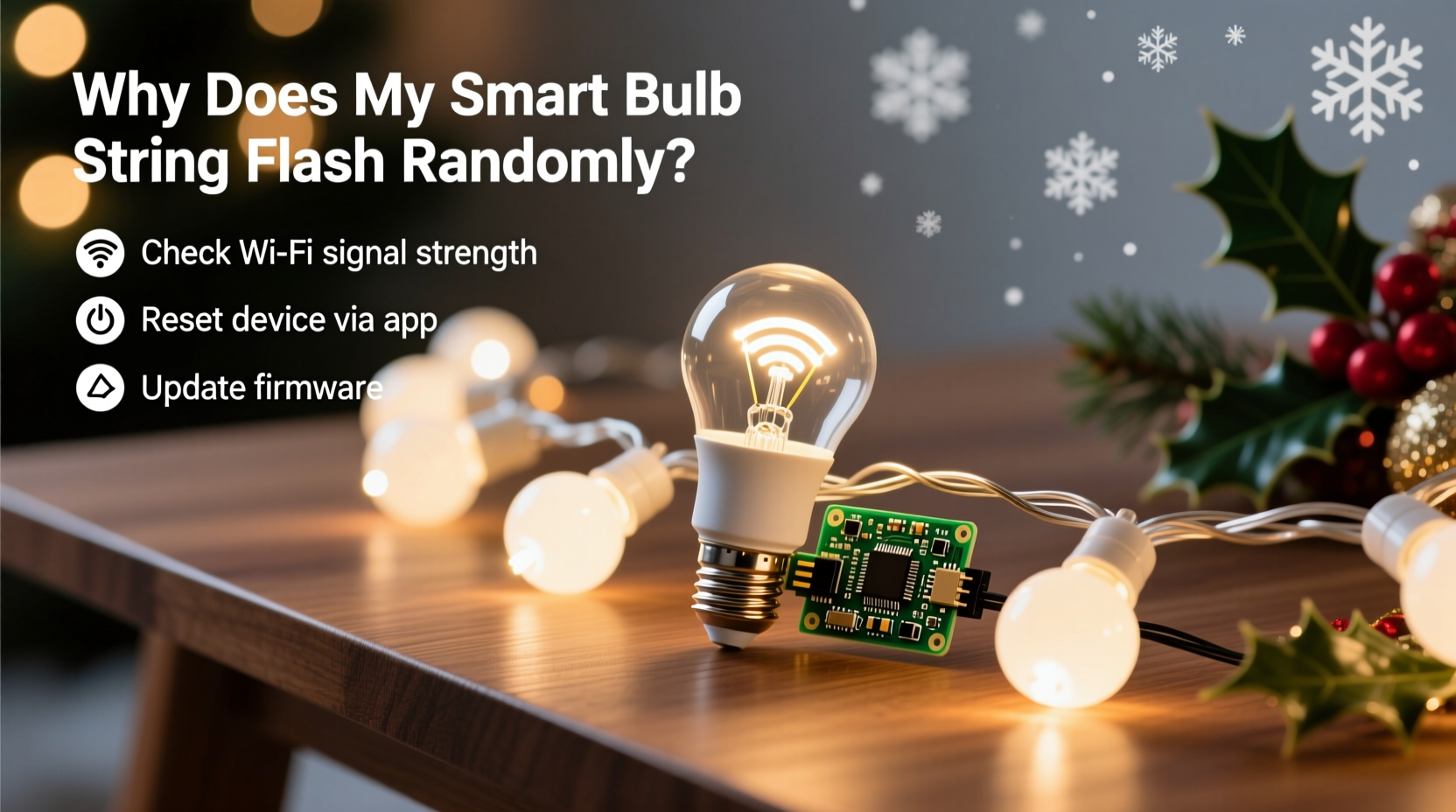 why does my smart bulb christmas string flash randomly and how to stop it