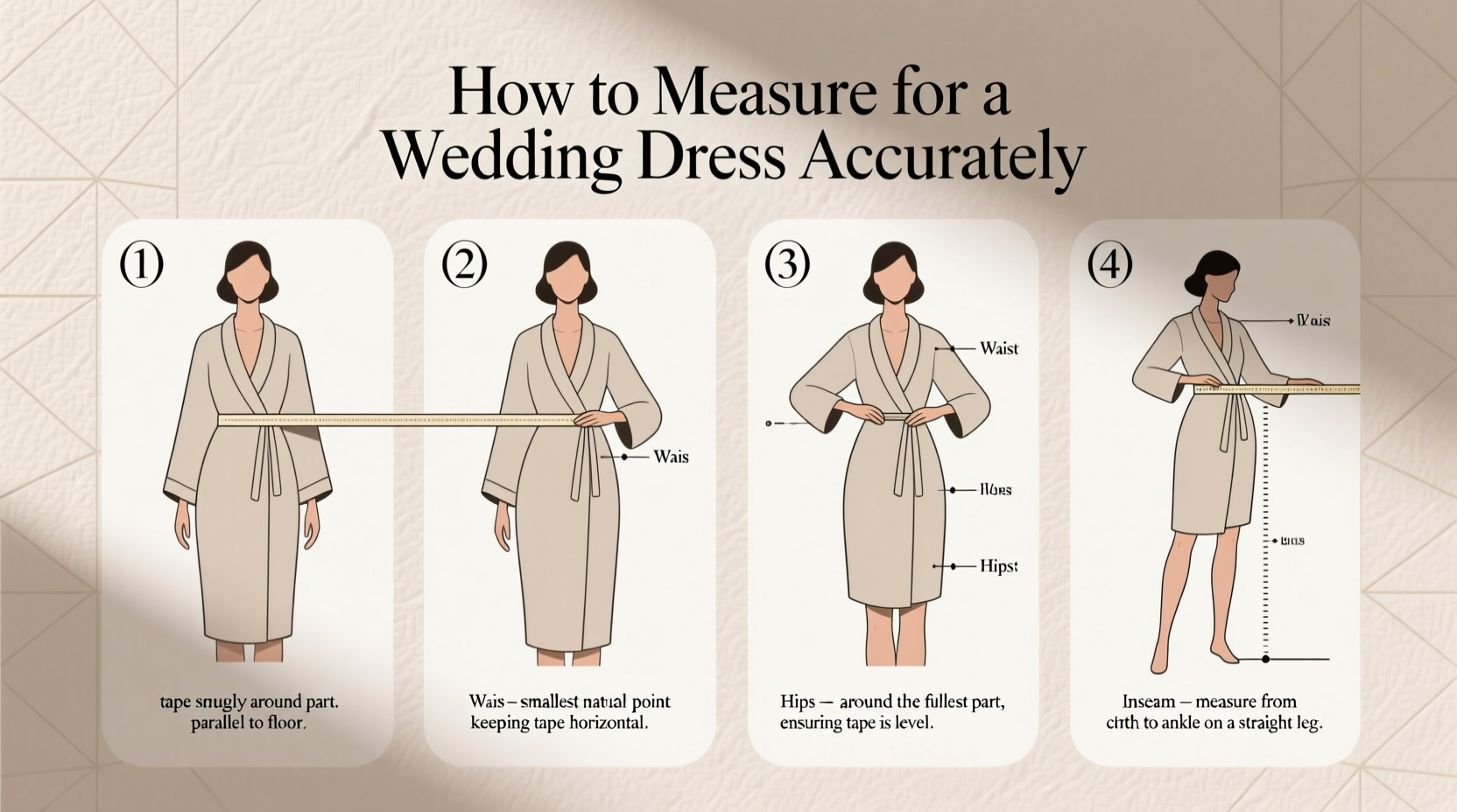 how to measure for a wedding dress