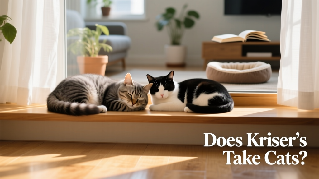 Two cats peacefully napping together on a sunlit windowsill — symbolizing comfort, safety, and successful transition to a new home