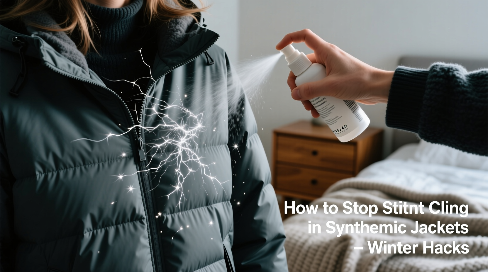 how to stop static cling in synthetic jackets during dry winter months