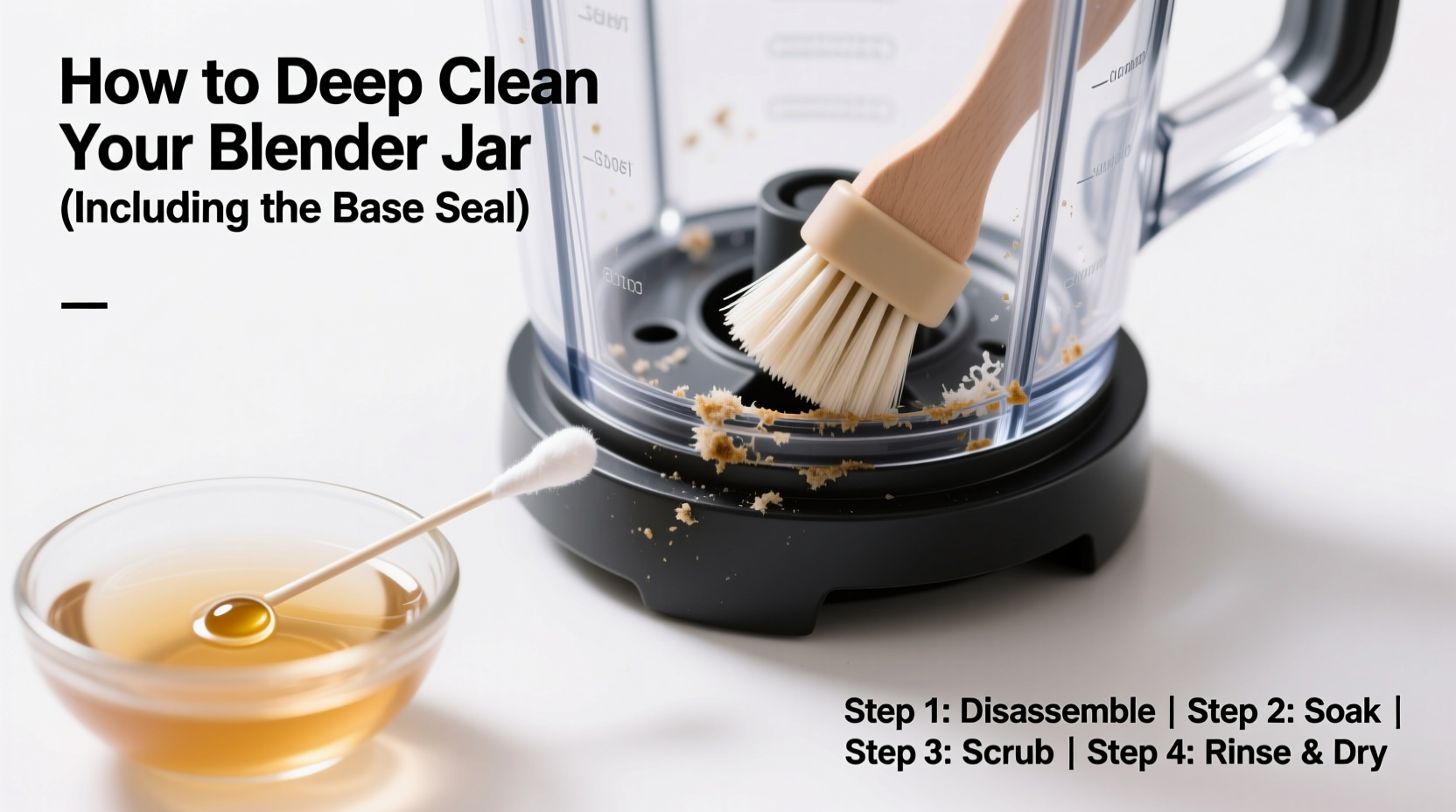 how to deep clean your blender jar including the hard to reach base seal