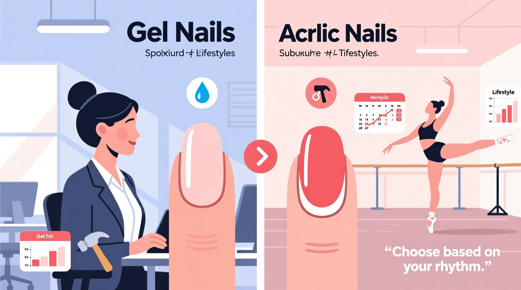 how to choose between gel and acrylic nails based on lifestyle needs