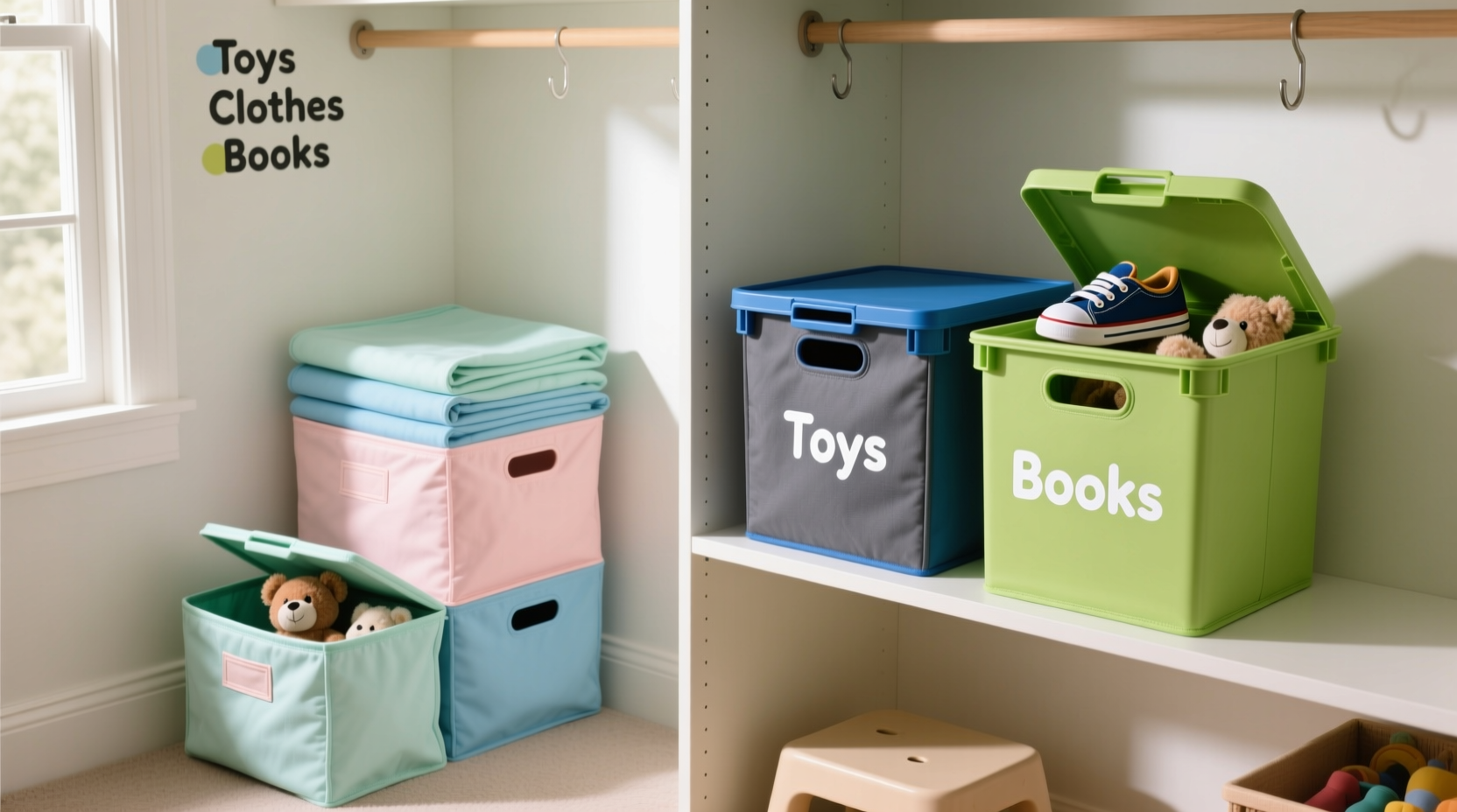 closet organization tips fabric bins vs plastic cubes