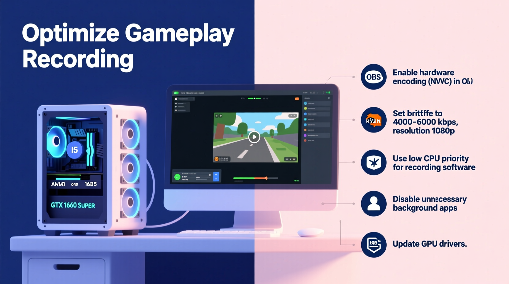 how to record gameplay without lagging on a mid range pc