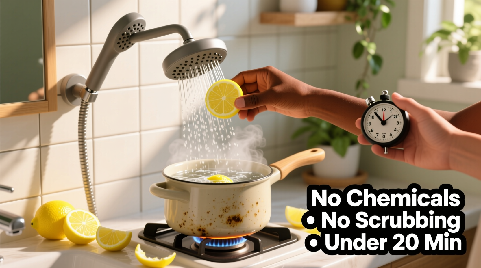 eco friendly cleaning remove hard water stains with lemon peels