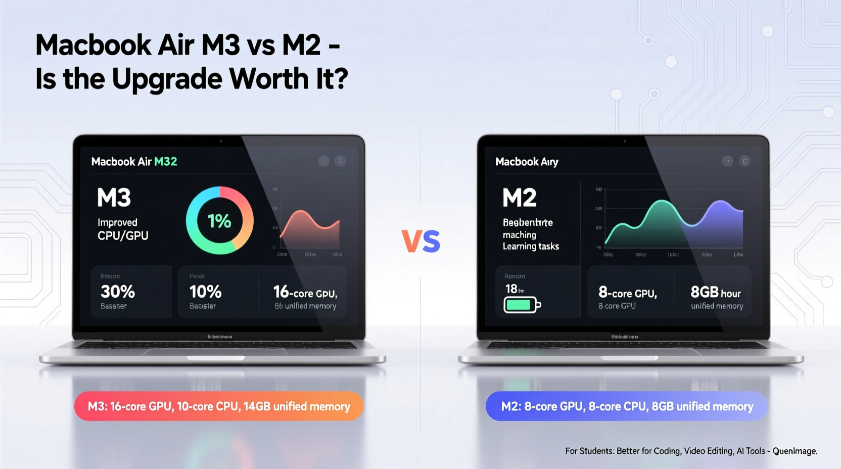 macbook air m3 vs m2 is the newer chip worth upgrading for students