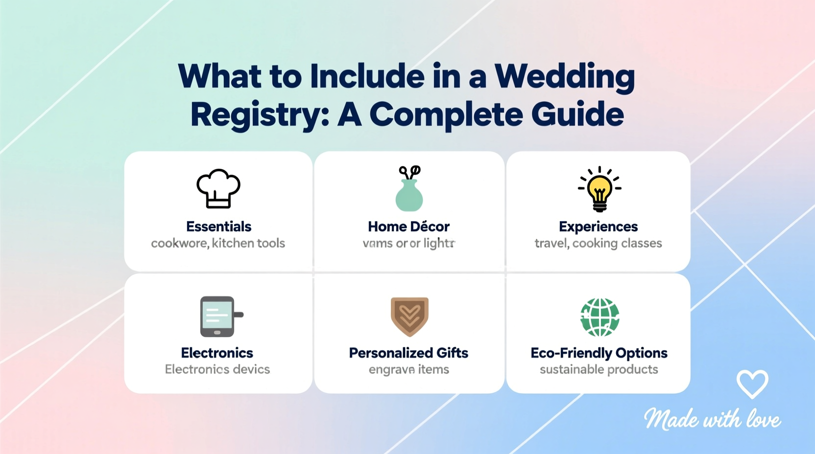 what do you put in a wedding registry