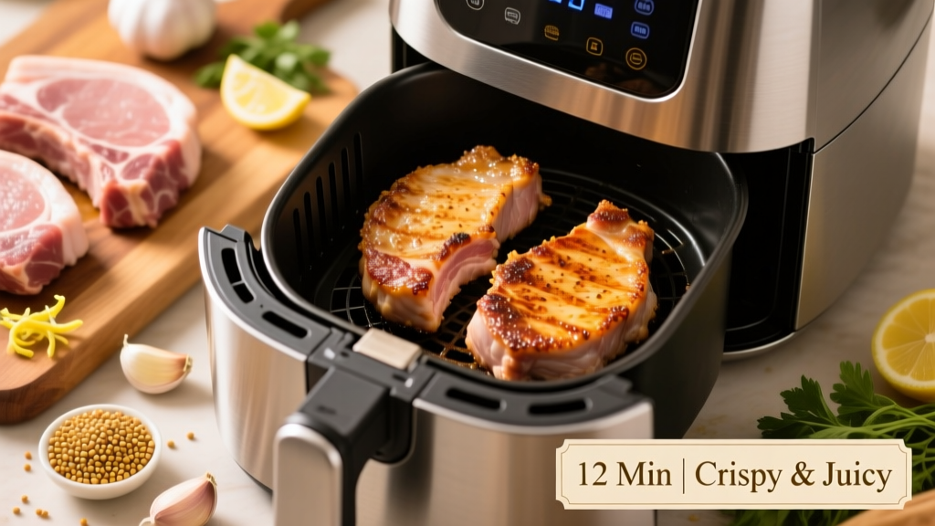Mustard Pork Chops in Air Fryer: Crispy, Juicy, 12 Min