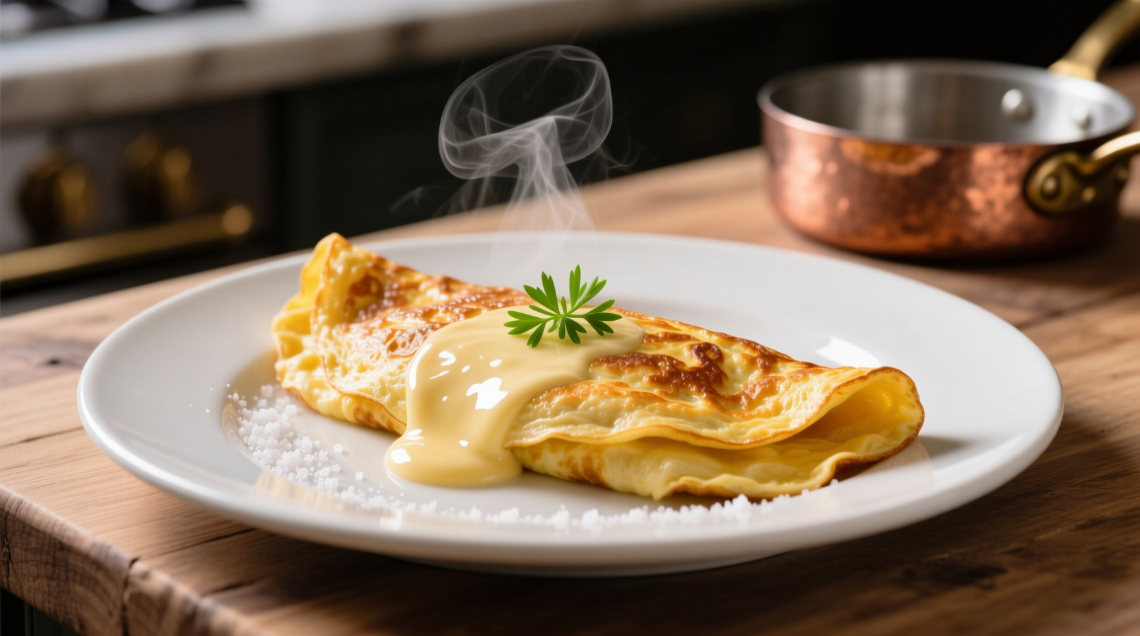 Perfect French omelette with golden exterior and creamy interior