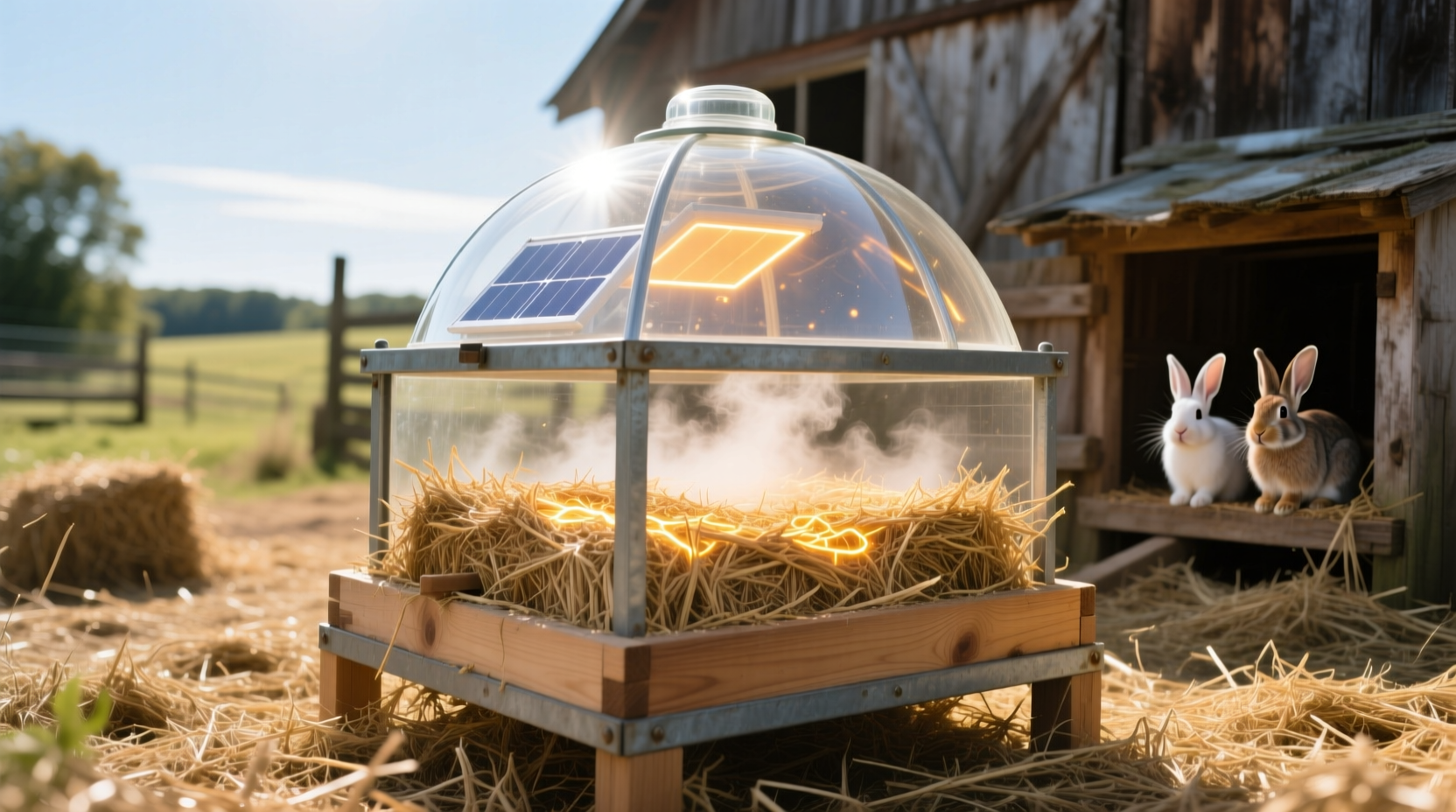 solar pasteurization for rabbit hay feeders