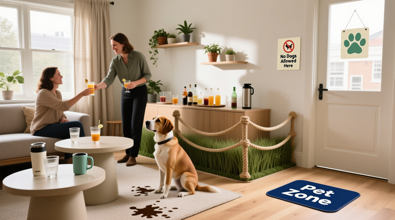 pet safe areas when hosting drinks keeping curious dogs away from spills