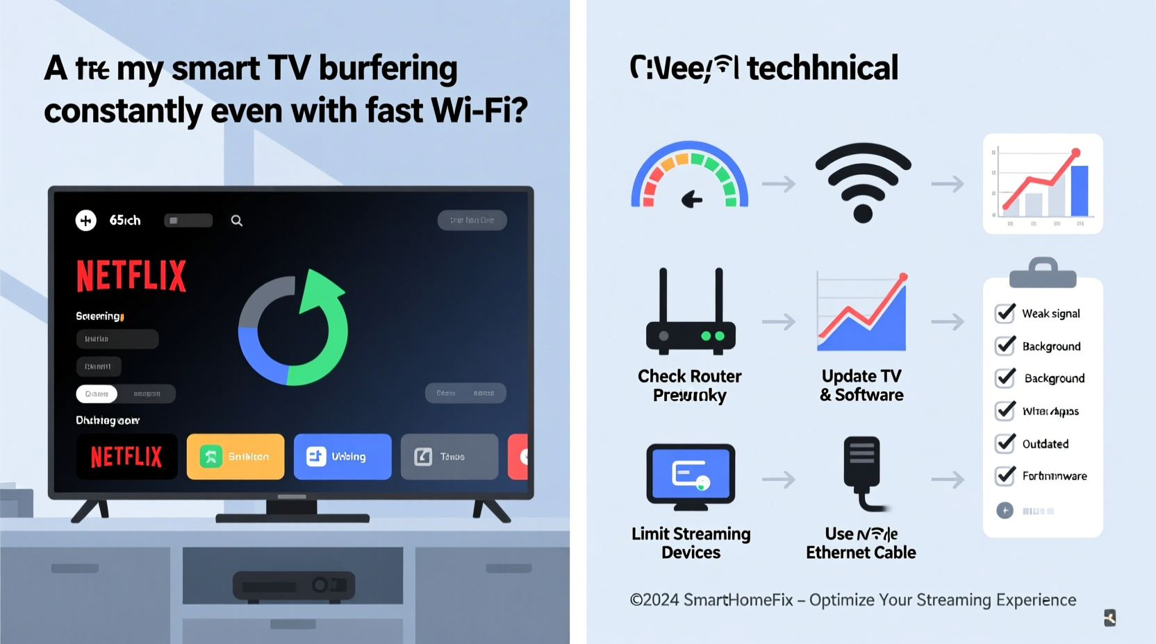 why is my smart tv buffering constantly even with fast wifi