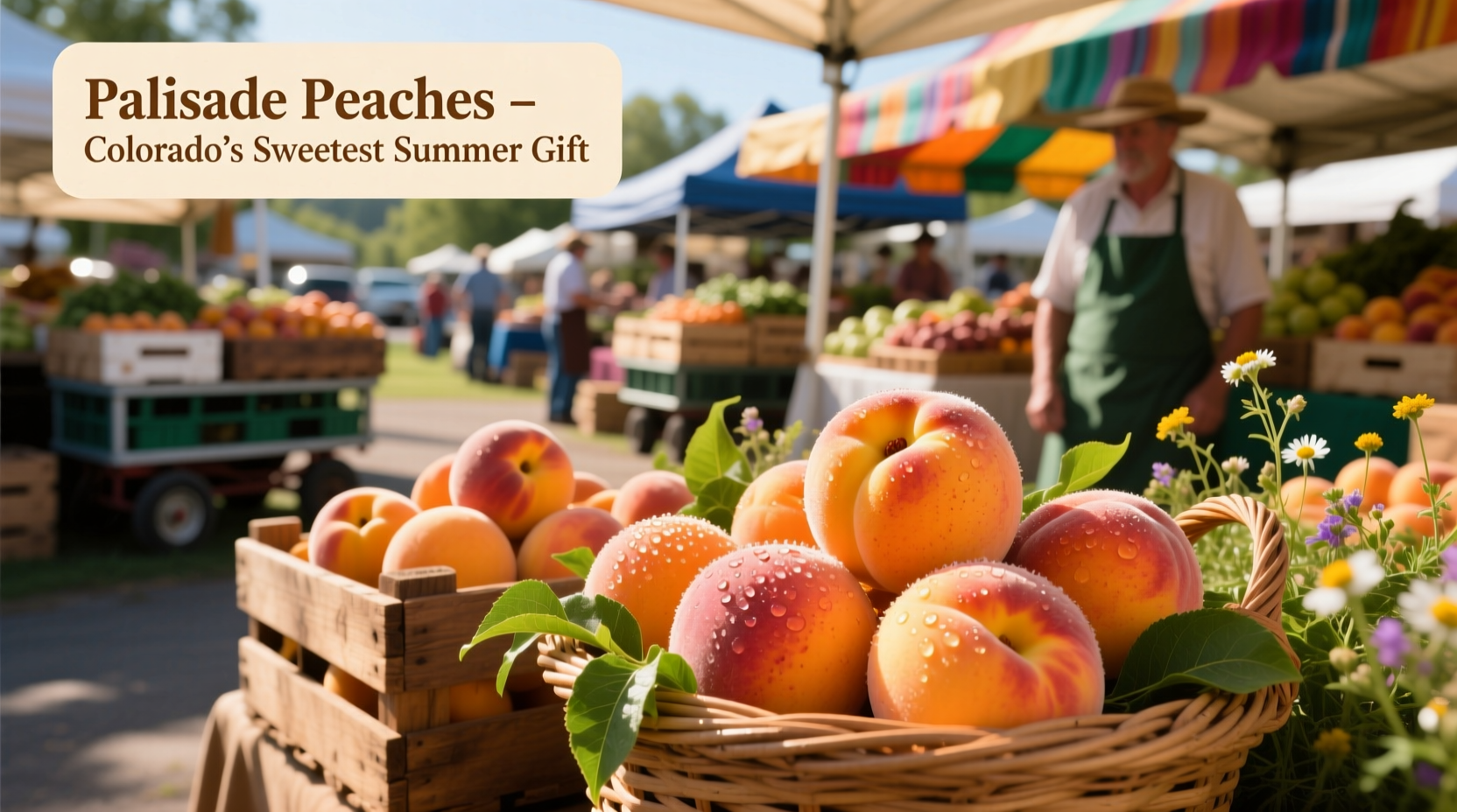 Palisade peaches at a Colorado farmers market