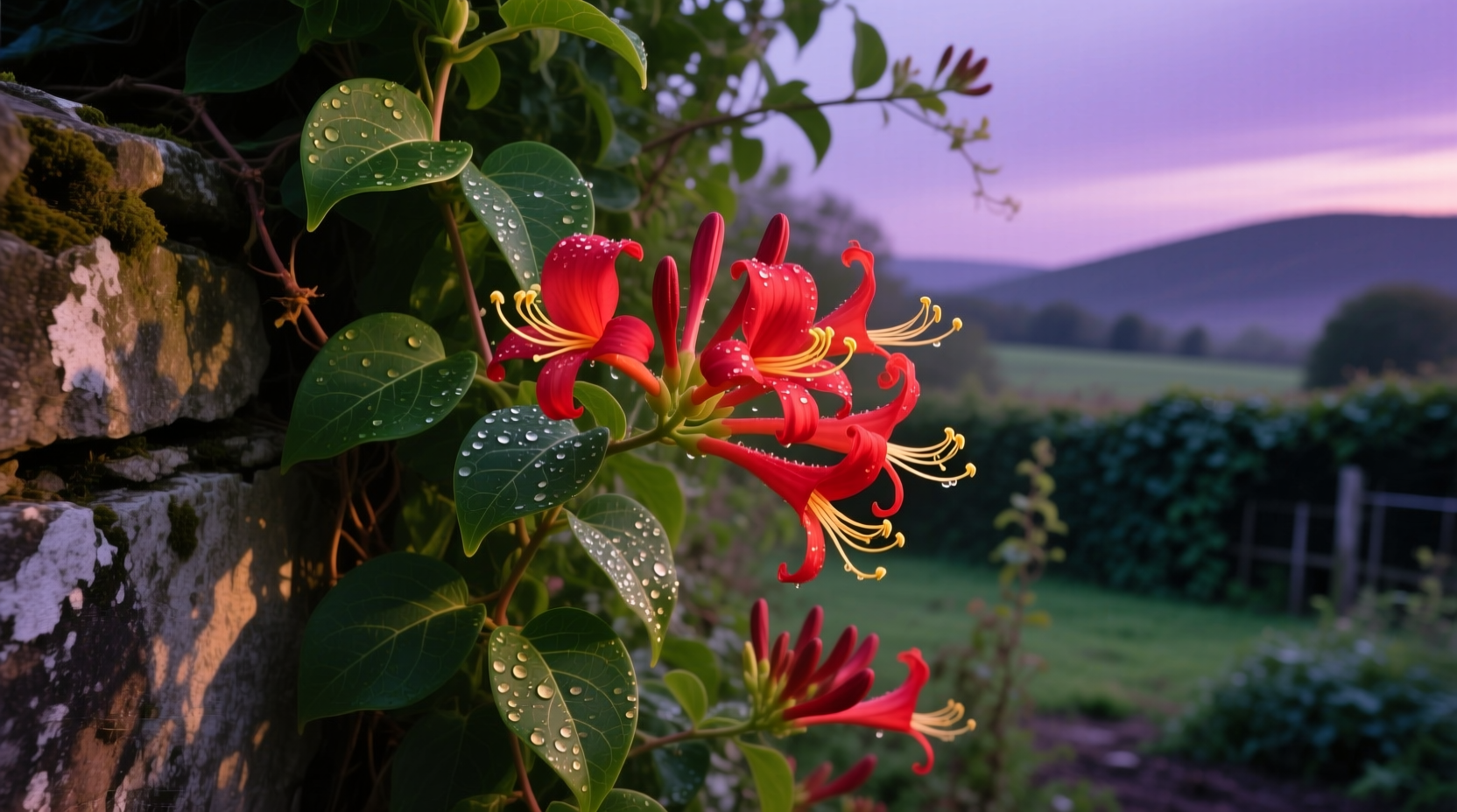 red cape honeysuckle plant