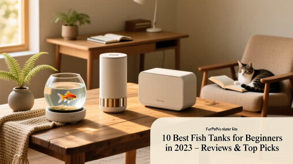 Side-by-side comparison of three FurPetVo starter kits: compact round, tall cylindrical, and rectangular designs
