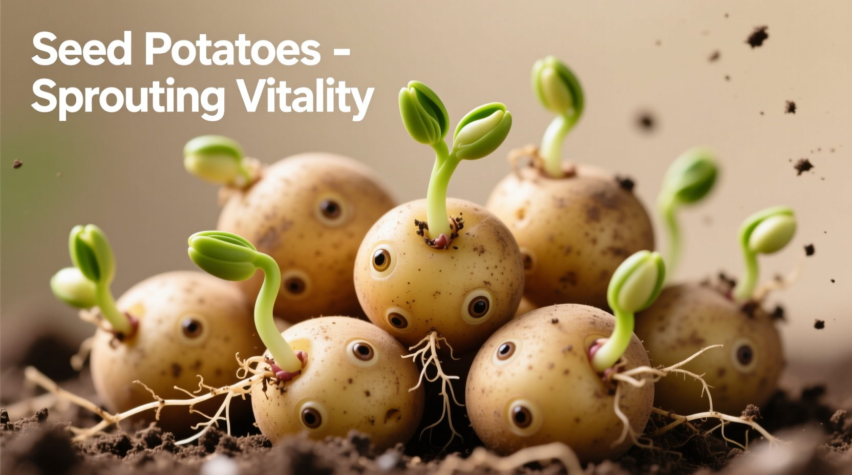 Healthy seed potatoes showing multiple sprouting eyes