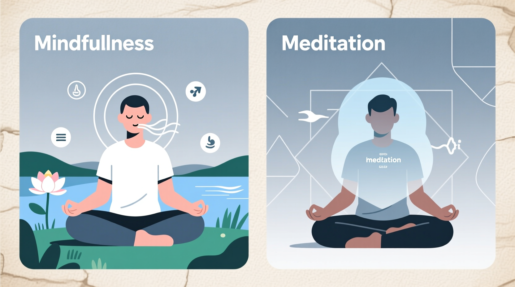 mindfulness vs meditation are they the same thing or totally different